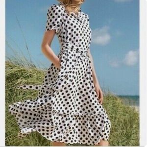 Adorable linen polka dot dress size Large